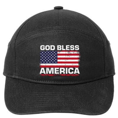 Usa Flag 4th Of July Patriotic God Bless America 7-Panel Snapback Hat