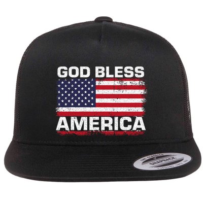 Usa Flag 4th Of July Patriotic God Bless America Flatbill Hat