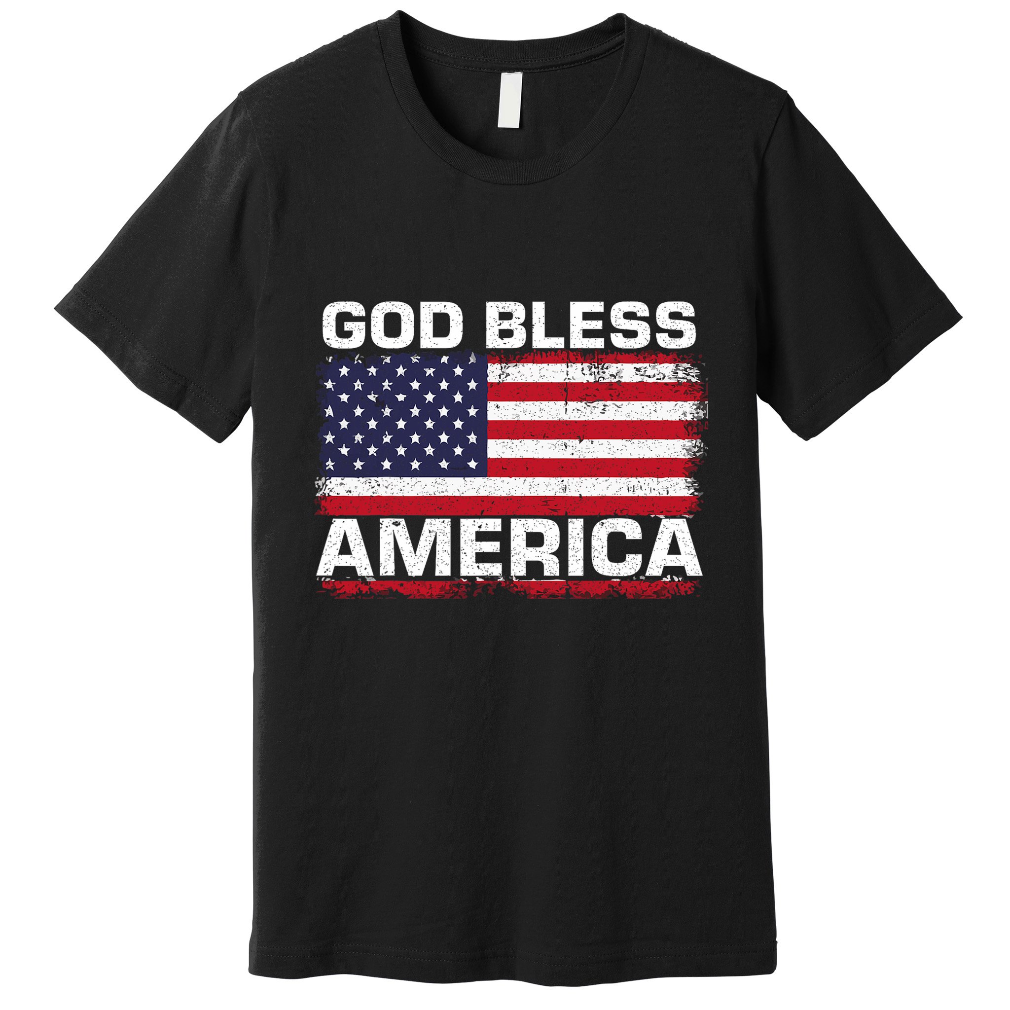 Usa Flag 4th Of July Patriotic God Bless America Premium T-Shirt
