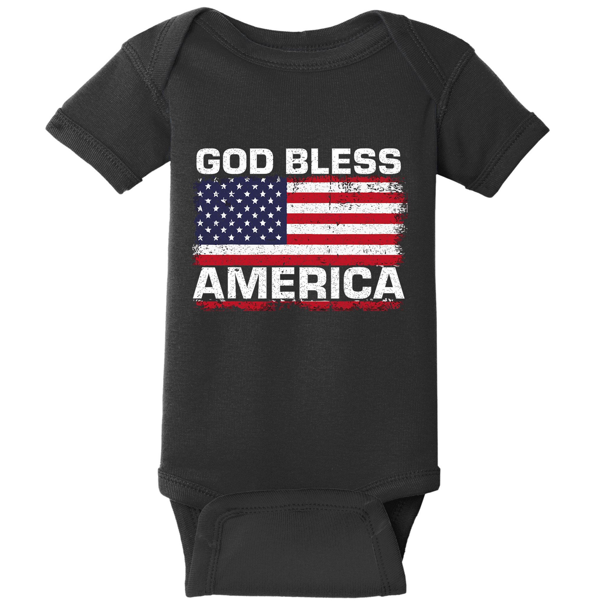 Usa Flag 4th Of July Patriotic God Bless America Baby Bodysuit