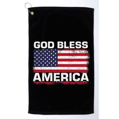 Usa Flag 4th Of July Patriotic God Bless America Golf Towel