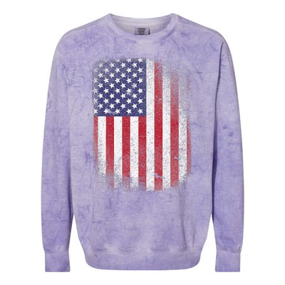 USA Flag 4th July American Red White Blue Star Stripes 4 Day Colorblast Crewneck Sweatshirt