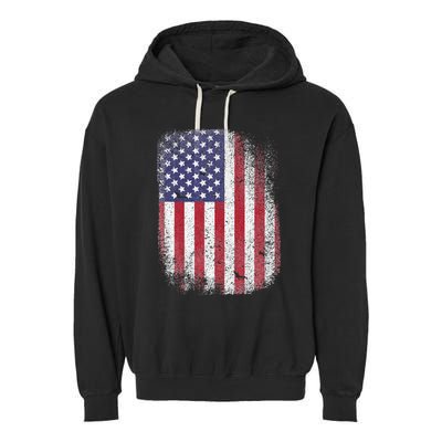 USA Flag 4th July American Red White Blue Star Stripes 4 Day Garment-Dyed Fleece Hoodie