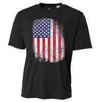 USA Flag 4th July American Red White Blue Star Stripes 4 Day Cooling Performance Crew T-Shirt