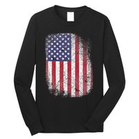 USA Flag 4th July American Red White Blue Star Stripes 4 Day Long Sleeve Shirt