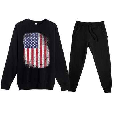 USA Flag 4th July American Red White Blue Star Stripes 4 Day Premium Crewneck Sweatsuit Set