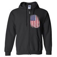 USA Flag 4th July American Red White Blue Star Stripes 4 Day Full Zip Hoodie