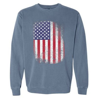 USA Flag 4th July American Red White Blue Star Stripes 4 Day Garment-Dyed Sweatshirt