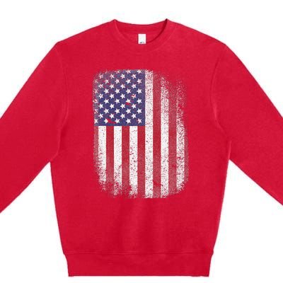 USA Flag 4th July American Red White Blue Star Stripes 4 Day Premium Crewneck Sweatshirt