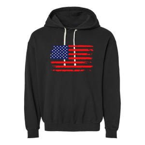 Usa Flag 4th Of July American Flag Garment-Dyed Fleece Hoodie