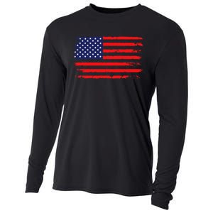 Usa Flag 4th Of July American Flag Cooling Performance Long Sleeve Crew