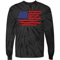 Usa Flag 4th Of July American Flag Tie-Dye Long Sleeve Shirt