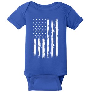 Usa Flag 4th July United States Us Tattered American Flag Gift Baby Bodysuit