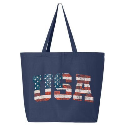 Us Flag 4th Of July Usa Flag American Flag 25L Jumbo Tote