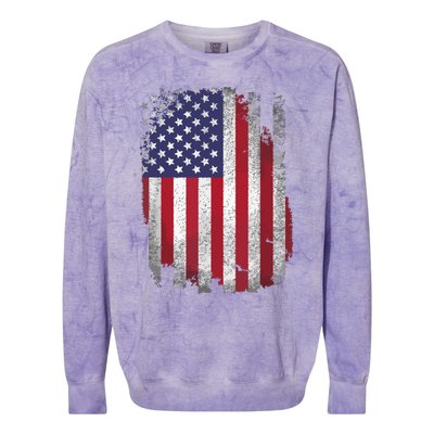 Usa Flag 4th July American Red White Blue Star Stripes 4 Day Colorblast Crewneck Sweatshirt