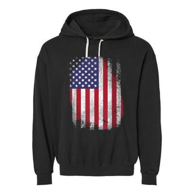 Usa Flag 4th July American Red White Blue Star Stripes 4 Day Garment-Dyed Fleece Hoodie