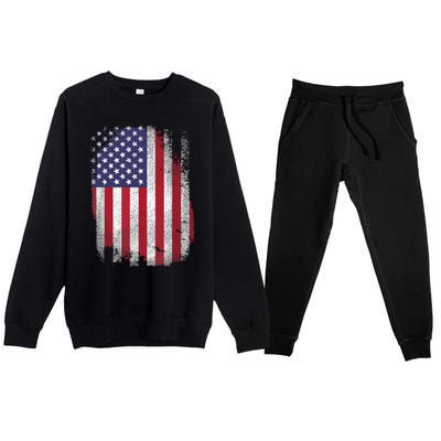 Usa Flag 4th July American Red White Blue Star Stripes 4 Day Premium Crewneck Sweatsuit Set