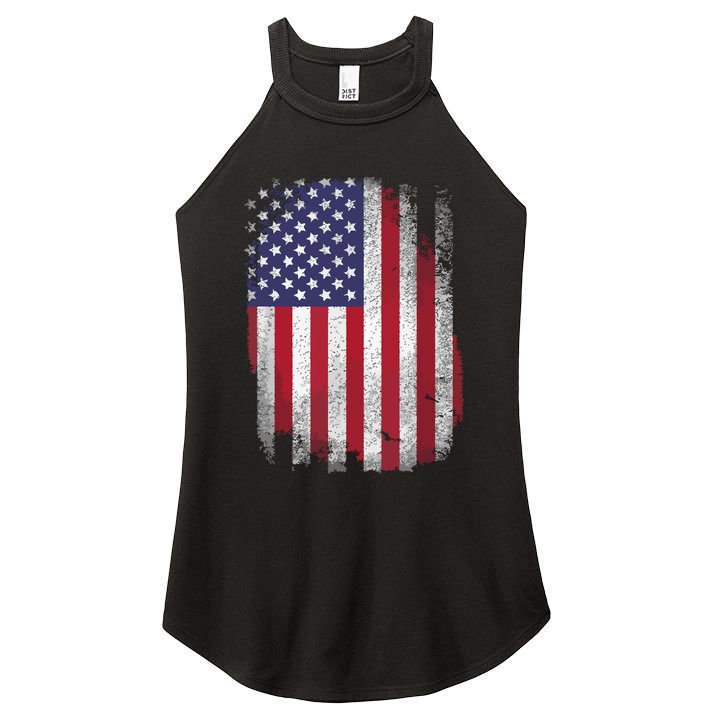 Usa Flag 4th July American Red White Blue Star Stripes 4 Day Women's Perfect Tri Rocker Tank