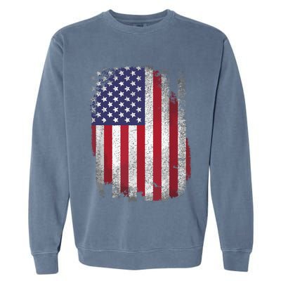 Usa Flag 4th July American Red White Blue Star Stripes 4 Day Garment-Dyed Sweatshirt