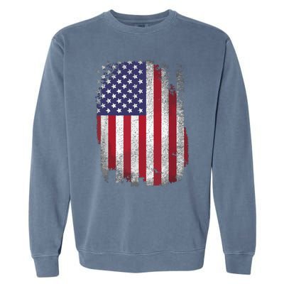 Usa Flag 4th July American Red White Blue Star Stripes 4 Day Garment-Dyed Sweatshirt