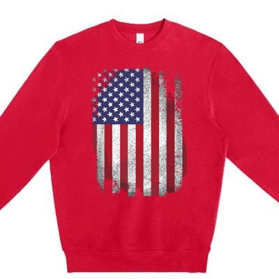 Usa Flag 4th July American Red White Blue Star Stripes 4 Day Premium Crewneck Sweatshirt