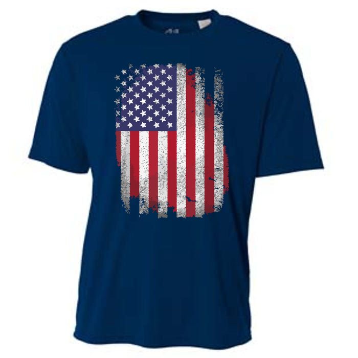 Usa Flag 4th July American Red White Blue Star Stripes 4 Day Cooling Performance Crew T-Shirt