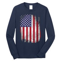 Usa Flag 4th July American Red White Blue Star Stripes 4 Day Long Sleeve Shirt