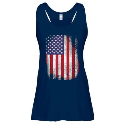 Usa Flag 4th July American Red White Blue Star Stripes 4 Day Ladies Essential Flowy Tank