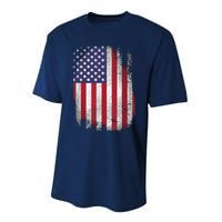 Usa Flag 4th July American Red White Blue Star Stripes 4 Day Performance Sprint T-Shirt