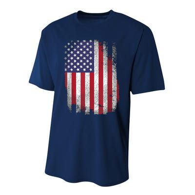 Usa Flag 4th July American Red White Blue Star Stripes 4 Day Performance Sprint T-Shirt