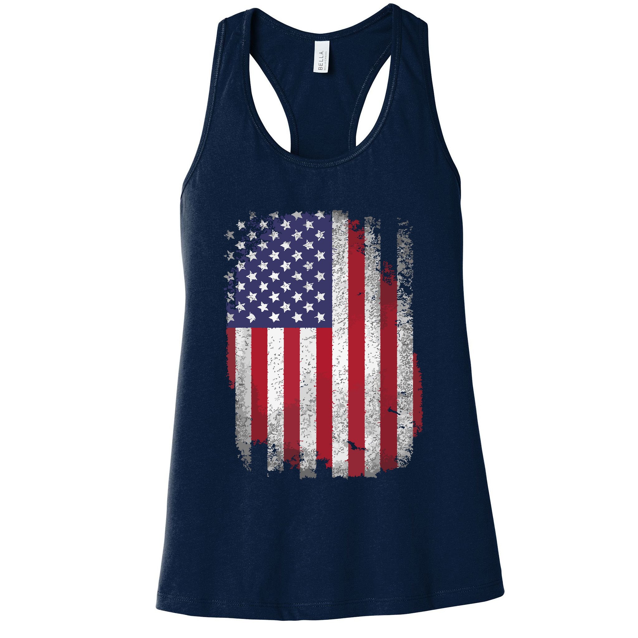 Usa Flag 4th July American Red White Blue Star Stripes 4 Day Womens Tank Top