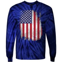 Usa Flag 4th July American Red White Blue Star Stripes 4 Day Tie-Dye Long Sleeve Shirt