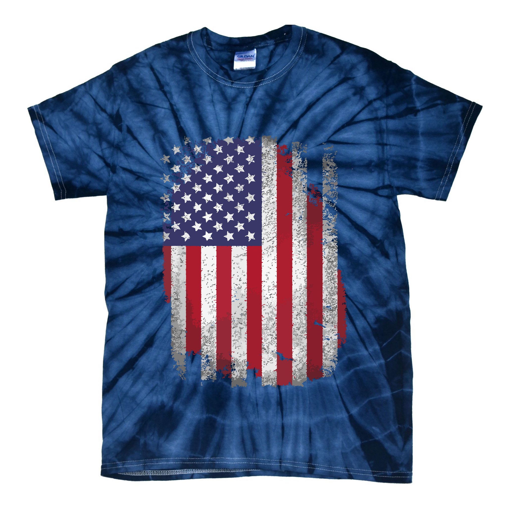 Usa Flag 4th July American Red White Blue Star Stripes 4 Day Tie-Dye T-Shirt