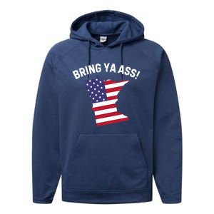 Us Flag 4th Of July Bring Ya Ass To Minnesota Cute Gift Performance Fleece Hoodie