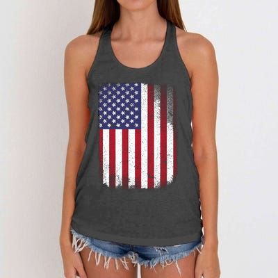 Usa Flag 4th July American Red White Blue Star Stripes 4 Day Women's Knotted Racerback Tank