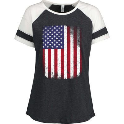 Usa Flag 4th July American Red White Blue Star Stripes 4 Day Enza Ladies Jersey Colorblock Tee