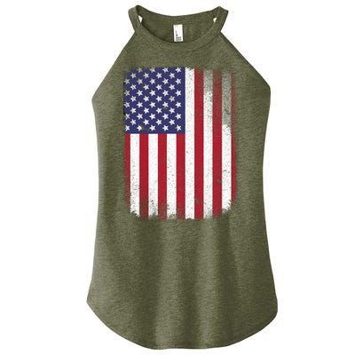 Usa Flag 4th July American Red White Blue Star Stripes 4 Day Women's Perfect Tri Rocker Tank