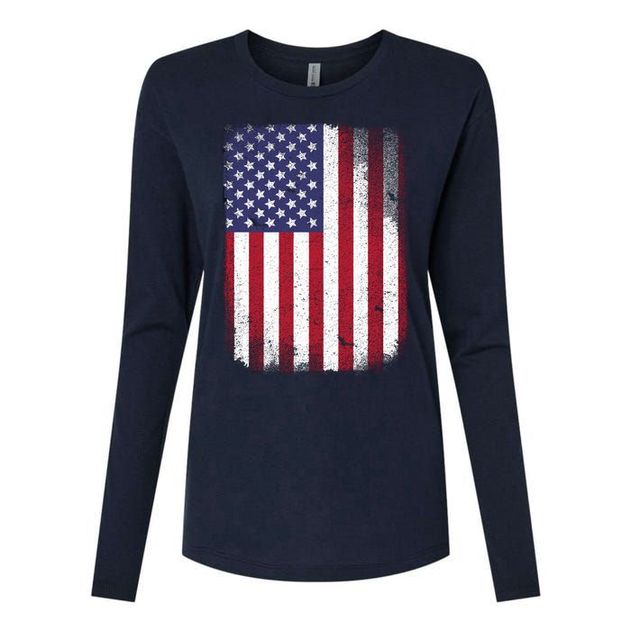 Usa Flag 4th July American Red White Blue Star Stripes 4 Day Womens Cotton Relaxed Long Sleeve T-Shirt