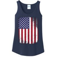 Usa Flag 4th July American Red White Blue Star Stripes 4 Day Ladies Essential Tank