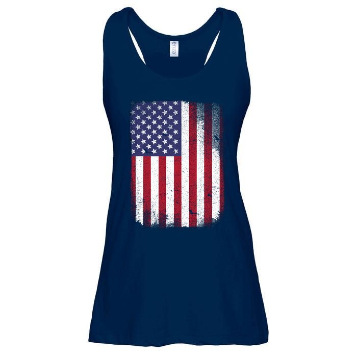 Usa Flag 4th July American Red White Blue Star Stripes 4 Day Ladies Essential Flowy Tank