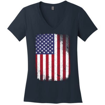 Usa Flag 4th July American Red White Blue Star Stripes 4 Day Women's V-Neck T-Shirt