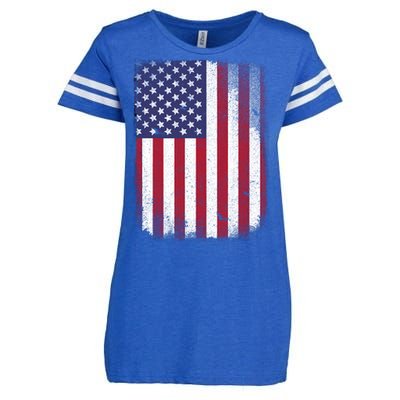 Usa Flag 4th July American Red White Blue Star Stripes 4 Day Enza Ladies Jersey Football T-Shirt