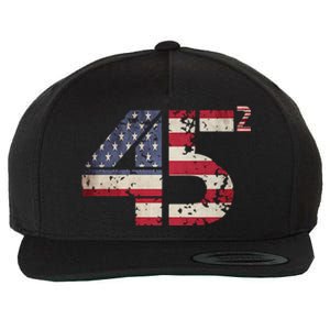 USA Flag 45 2 Trump Wool Snapback Cap