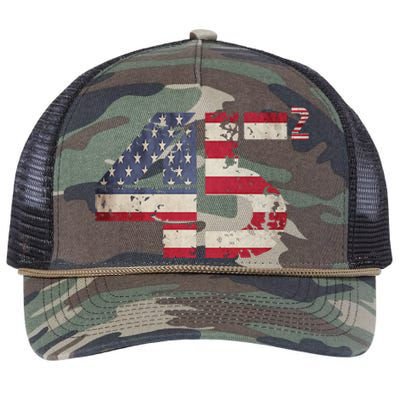 USA Flag 45 2 Trump Retro Rope Trucker Hat Cap