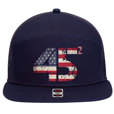 USA Flag 45 2 Trump 7 Panel Mesh Trucker Snapback Hat