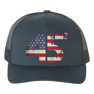 USA Flag 45 2 Trump Yupoong Adult 5-Panel Trucker Hat