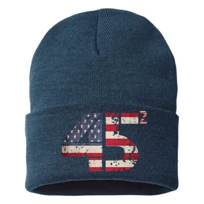 USA Flag 45 2 Trump Sustainable Knit Beanie