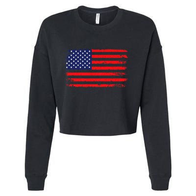 Usa Flag 4th Of July American Flag United States Of America Cropped Pullover Crew