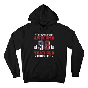 USA Flag 98th Birthday Gifts 98 Years Old Awesome Looks Like Hoodie