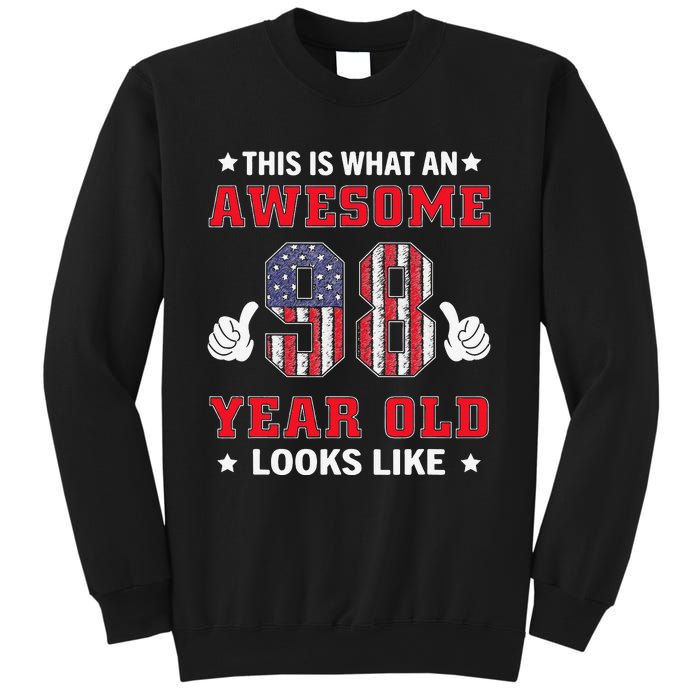 USA Flag 98th Birthday Gifts 98 Years Old Awesome Looks Like Sweatshirt